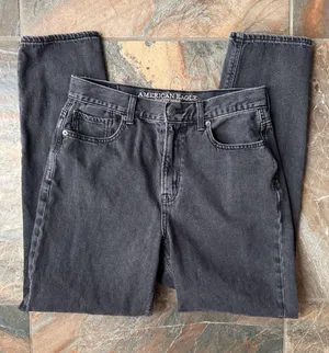 American Eagle Mom Jeans Women's Size 8 Long Black Wash thumbnail 1