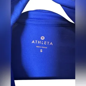 Athleta Women’s Momentum Half Zip Pullover Size‎ Small Blue Running Thumbholes thumbnail 9
