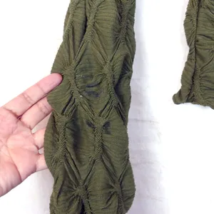 See You Monday Textured Scrunch Top Womens S Olive Green Long Sleeve Grunge 90s thumbnail 10
