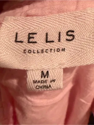 Le Lis Pink Chemise with Cream Lace Trim Size M Feminine Cottagecore Dress thumbnail 9