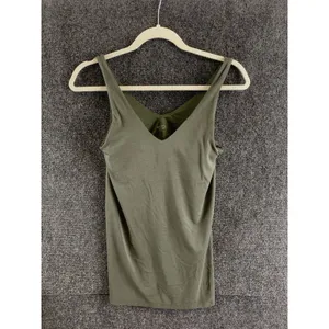 Athleta Essence Support Tank Top XS Olive Green V-Neck Built In Bra Camisole thumbnail 2