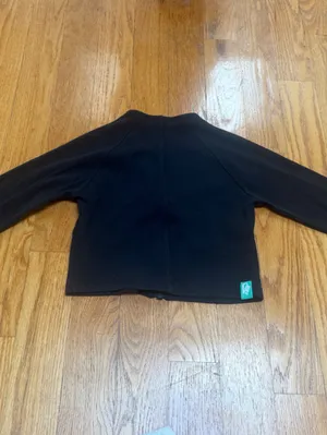 🍎Nike Black Cropped Zip Jacket with Teal Swoosh thumbnail 5