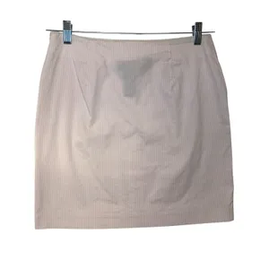 Ralph Lauren Pink White Seersucker Mini Skirt Size 6‎ Preppy Cotton Blend Stripe thumbnail 5