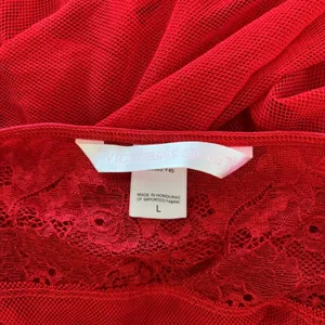 Victorias Secret Red Lace Mesh Babydoll Chemise Lingerie sz L Mini Slip Romantic thumbnail 7
