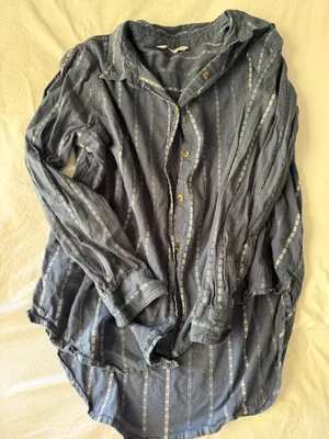 Sonoma Everyday Button Shirt Blue Striped XL thumbnail 1
