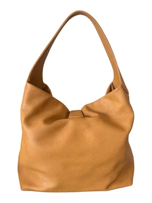 Dooney & Bourke Camel Tan Saddle Pebble Leather LOGO LOCK Hobo Shoulder Bag thumbnail 8