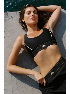 Alo Yoga Suit Up Bra in Black Large New Womens Cropped Tank Top thumbnail 9