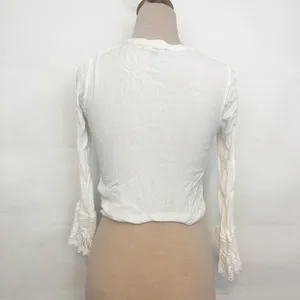 Lulus Bali Daydream White Lace Long Sleeve Top Small thumbnail 3