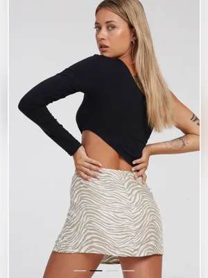 Motel Rocks Shema Mini Skirt in Tonal Zebra Large NWT thumbnail 2