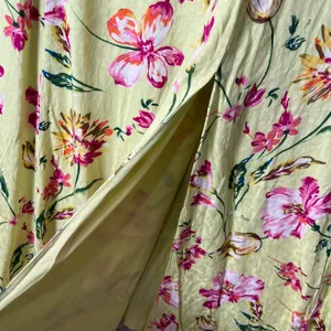 Lulus Parisian Picnic Green Floral Jacquard Puff‎ Sleeve Midi Dress XXL New thumbnail 5