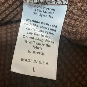 Set Active Women's Brown Long Sleeve Waffle Knit Thermal Polo Sweater Top Size L thumbnail 4