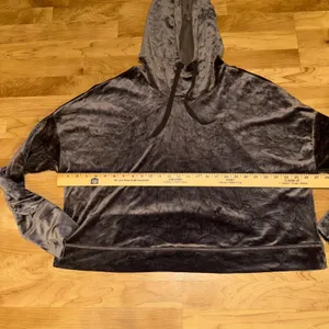 Aerie‎ Offline Velour Hoodie Pullover Top Gray Women's XXL thumbnail 5