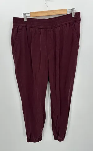 Old Navy Burgundy‎ Red Jogger Modal Pants Women Sz L Casual Lounge Fall thumbnail 1