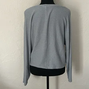 Garage Blue Crew Neck Relaxed Fit Long Sleeve Sweater thumbnail 4