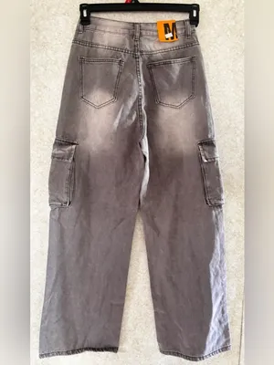 By Corea Washed Gray Cargo Boyfriend Jeans I think it’s a size S thumbnail 2
