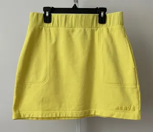 Herve‎ Leger Medium Yellow Skirt Cotton Knit Mini Athleisure Loungewear thumbnail 1