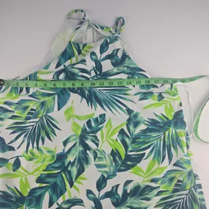Gilli 15G Women's‎ White Tropical Leaf Print Halter Neck Maxi Dress - Size M thumbnail 8