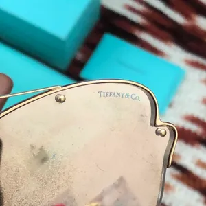 Tiffany & Co TF 3063 6105/E0 Gold Metal Aviator Heart Butterfly Shape Sunglasses. thumbnail 5