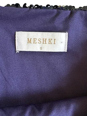 EUC MESHKI Sequined Mini Skirt Midnight Blue Size Small thumbnail 5