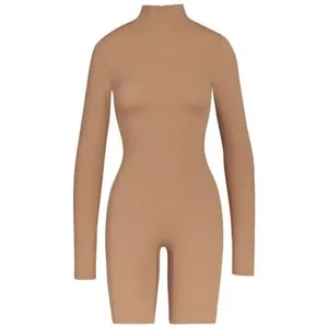 SKIMS Womens Large Nude Sienna All‎ In One Long Sleeve Mid Thigh ONE PIECE thumbnail 2