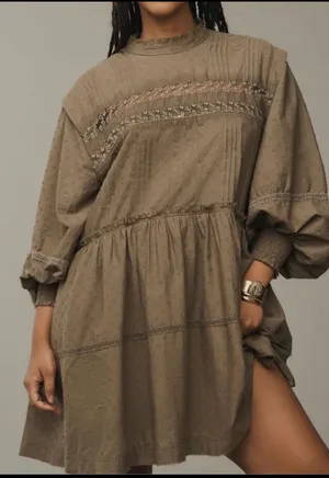 Anthropologie Pilcro Mock-Neck Swing Mini Dress, Size XS thumbnail 3