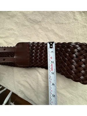 Talbots Brown Woven Leather Adjustable Belt Size Small thumbnail 10