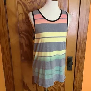 Hang Ten Striped Tank Top Medium Surfer Beach Y2K Skate Cali Casual Tank thumbnail 9