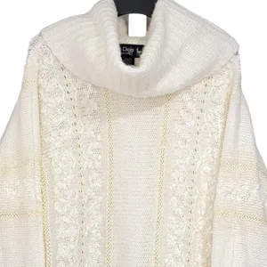 80s Vintage Le Chois Ivory Thick Knit Sweater Women's Size Large thumbnail 2