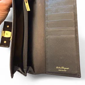 Salvatore Ferragamo Black Leather Long Wallet thumbnail 4