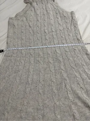Ralph Lauren cream cable cashmere knit halter dress in a Size S thumbnail 5