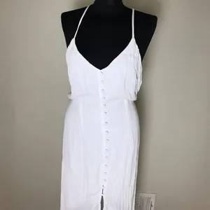 Abercrombie & Fitch White Strappy Maxi Dress NWT thumbnail 2