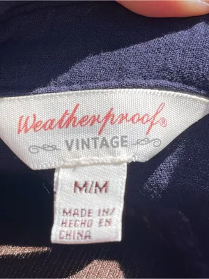 Weatherproof Vintage 100% Cotton Gauze Navy Short Sleeve Belted Shirt Dress Sz M thumbnail 2