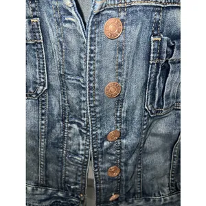 Vintage 90s Style Express Denim Blue Jean Jacket Sleeveless Vest, M thumbnail 2