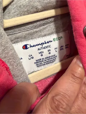 Champion Eco Authentic Pink Pullover Hoodie Women’s Large Embroidered Logo thumbnail 2