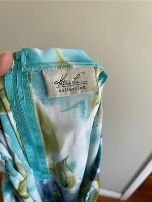 Kathie Lee Collection Blue & Green Floral Maxi Skirt thumbnail 4
