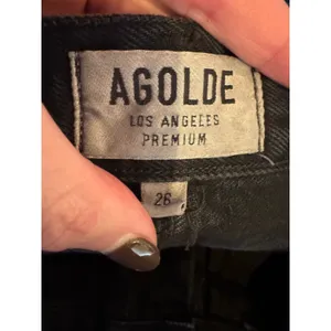AGOLDE Skirt Women 26 Black Denim Quinn High Rise A Line Mini‎ Jean Frayed Hem thumbnail 8