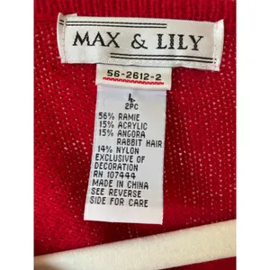 Vintage Angora Rabbit‎ Hair Cardigan Red Embroidered Max & Lily Cottagecore Boho thumbnail 5