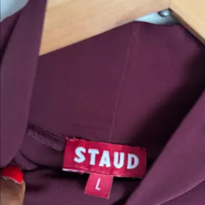 STAUD Portobella Side Ruch Midi Sheath Dress In Merlot Large thumbnail 5