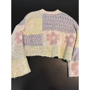 Sincerely Jules Womens Pastel Floral Patchwork Cropped‎ Sweater Small STX211264 thumbnail 5
