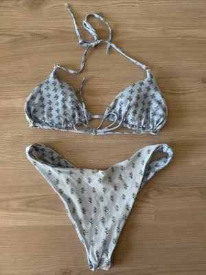 Rhythm. Pale Blue Floral Triangle Bikini Set Size L thumbnail 4