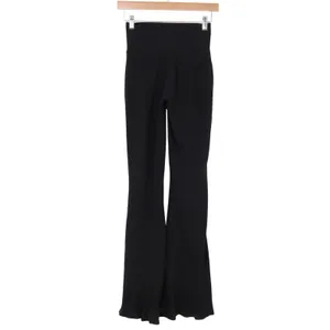 Unbranded Flare Pants Womens XS Black Crossover V-Waist High Rise Stretch Fair thumbnail 3