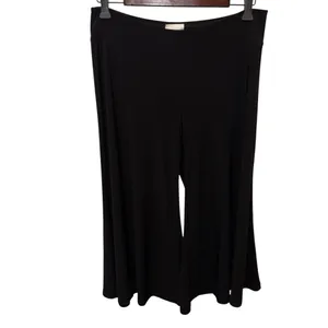 Big 90’s Fashion Bug Slinky Black Gaucho Wide Leg Pant Sz M Dressy Hip Classic thumbnail 2