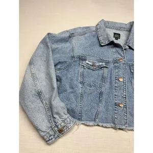 wild fable Light Blue Cropped Denim Jacket thumbnail 4