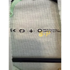Koto Urban Outfitters Lime Green Mock Neck‎ Ribbed Long Sleeve Top Small NEW thumbnail 3