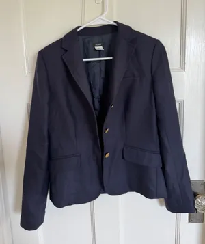 J.Crew navy blue wool blazer size 4 thumbnail 1