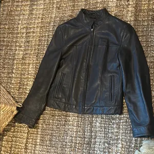 Ritz USA Vintage Brown Leather Moto Jacket Size Medium thumbnail 10