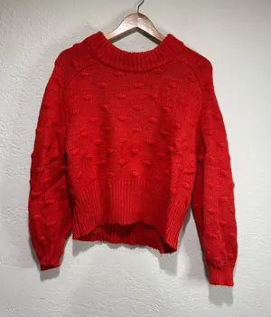 Universal Thread Red Bobble Popcorn Knit Sweater - Size Large thumbnail 1