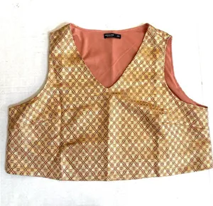SHEIN Curve two piece metallic gold & pink 2 piece skirt & top set Sz 2X thumbnail 2