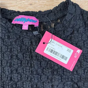 Edikted Lace Sheer Short Sleeve Top Size XS in Black thumbnail 3