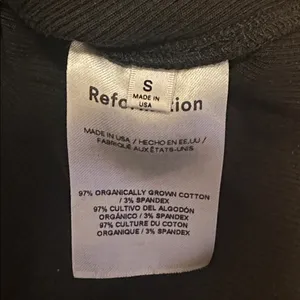 Reformation Black Cropped Ribbed Baby Tee Sz S thumbnail 5